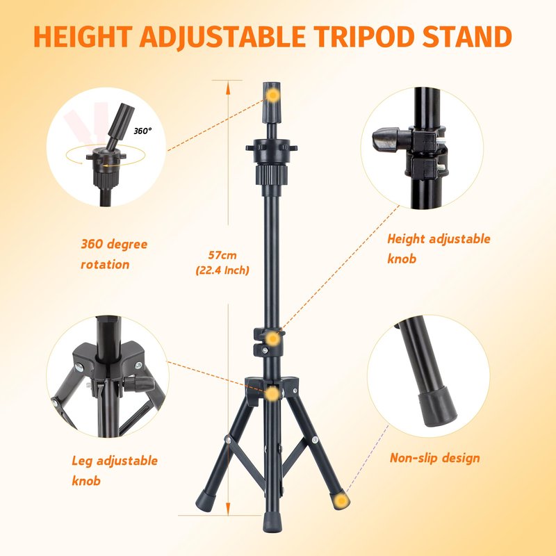 Mannequin Head Human Hair 100% Real Hair Cosmetology Mannequin Head for Practice Braiding Hairstyling Cutting with Tools and Tripod Stand (Dark Brown)