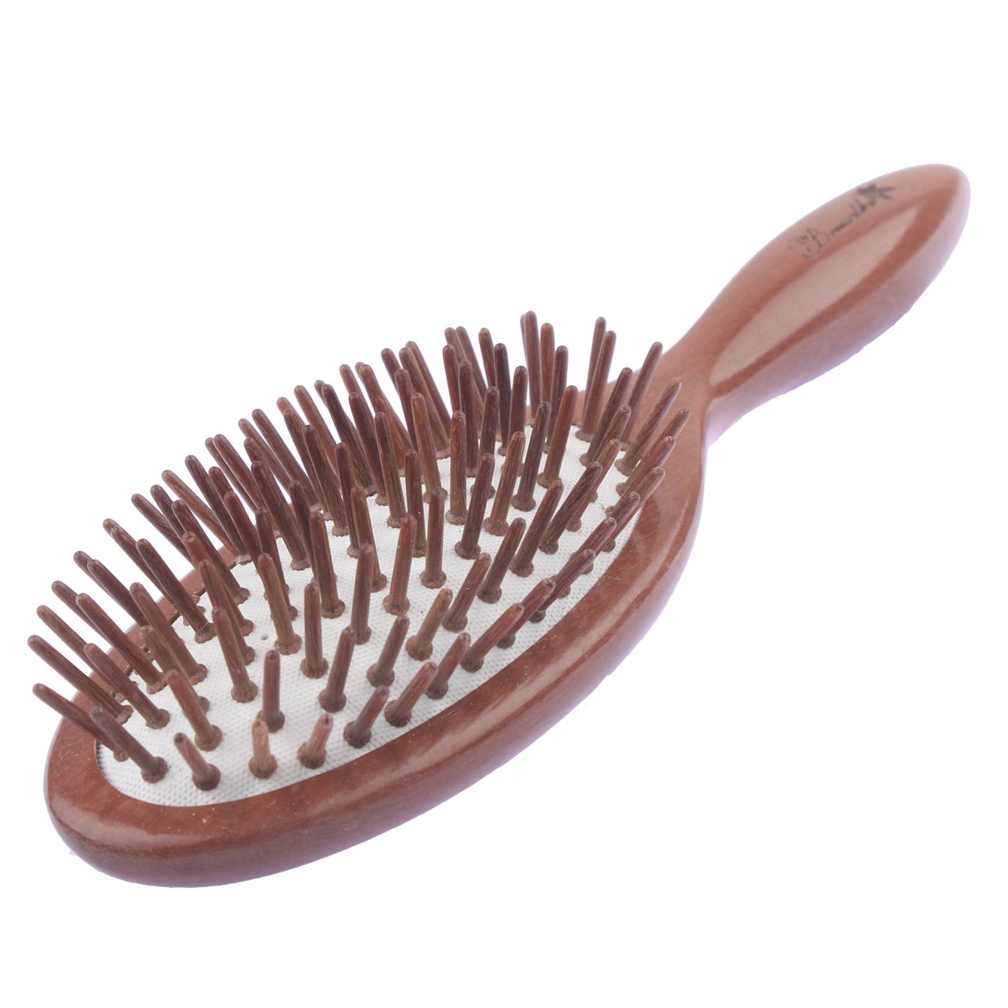 Breezelike Wood Hair Brush - Wooden Spindle Handle Detangling Massage Brush Handmade with Natural Red Sandalwood