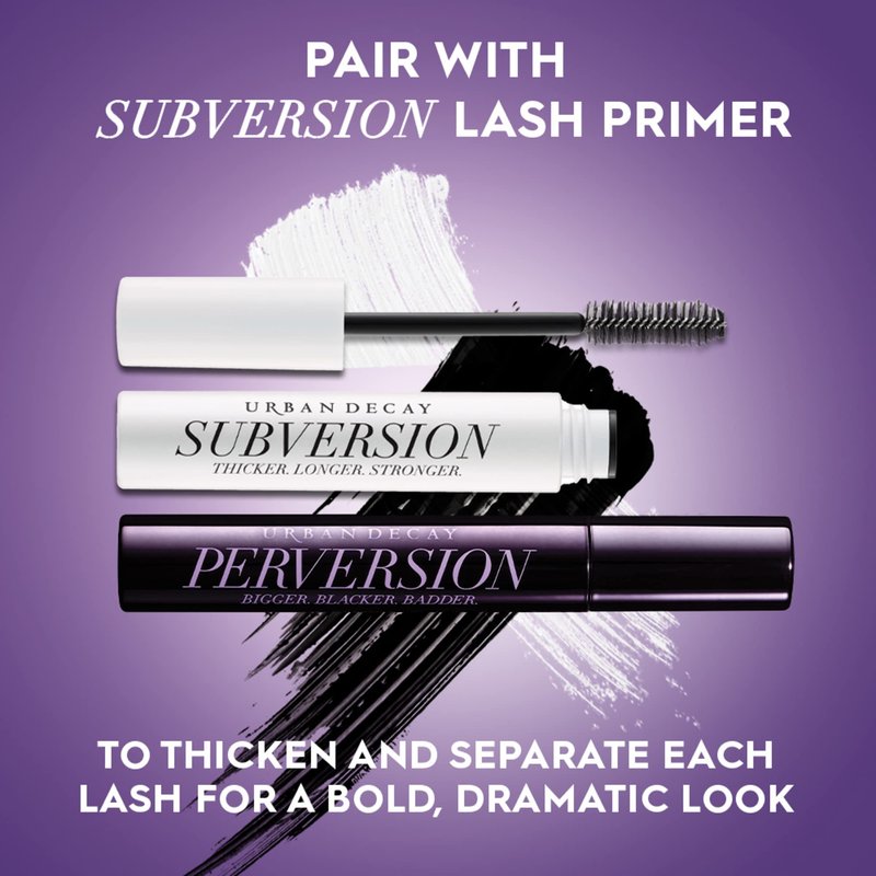 Urban Decay Perversion Volumizing Mascara (Full Size) - Intense Black Lengthening Mascara, Smudge-Resistant, Flake-free, Buildable Lash Volume & Length, Curling & Separating - 0.34 Fl Oz