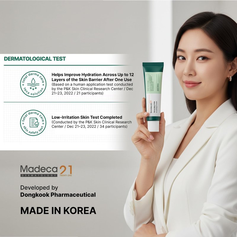 TECA Madecassoside Centella Asiatica Cream (1.69fl oz) –Korean Skin Care Cica Soothing Moisturizer for Sensitive Skin, Redness Relief & Barrier Repair, Lightweight Daily Hydrating Face Cream, Collagen