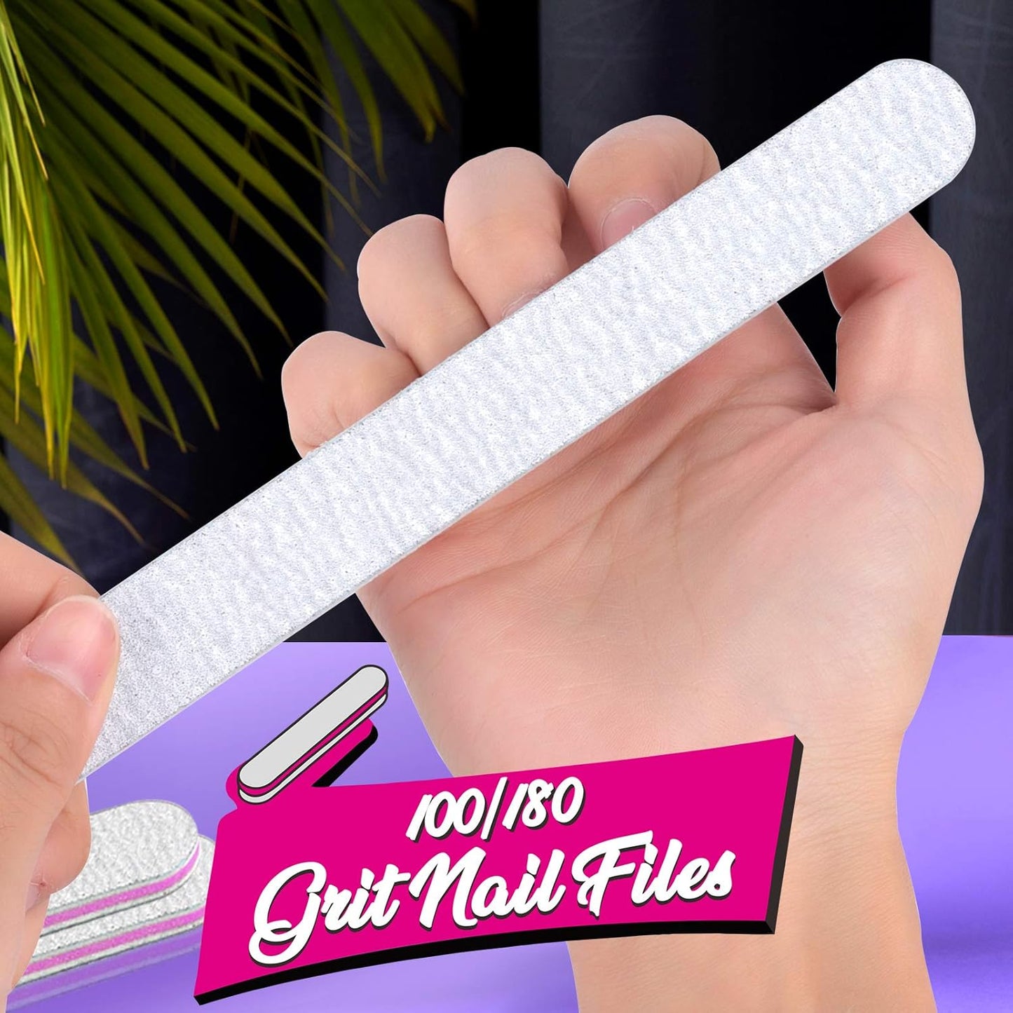 FANDAMEI Nail Files and Buffers, 20PCS Nail File Kit. Rectangular Nail Buffer Block & 100/180 Grit 7 Way Nail File & Polishing Buffer. Nail Prep Kit. Professional Manicure Nail Tools