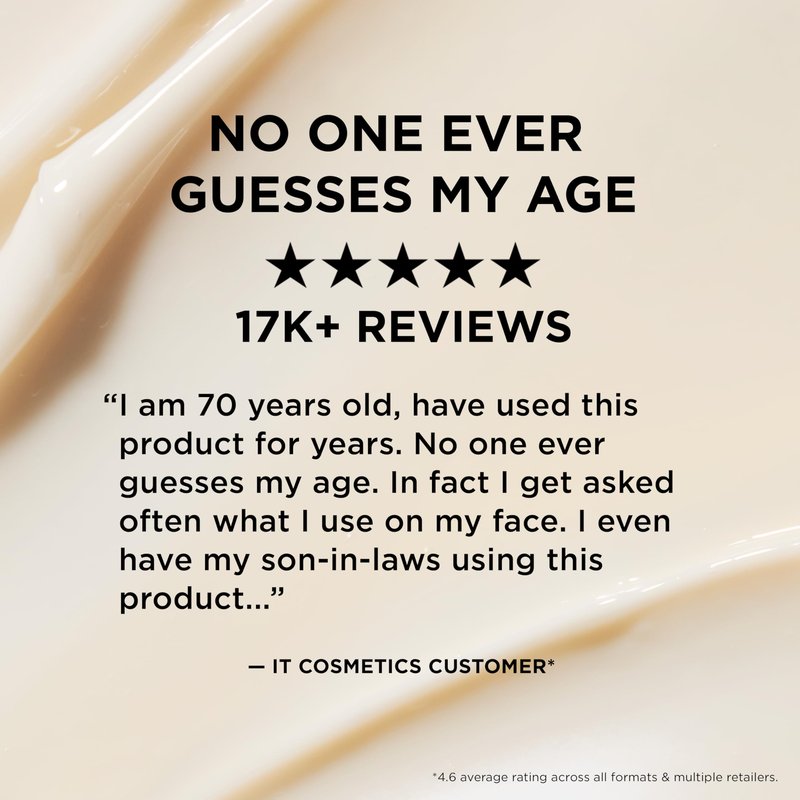 IT Cosmetics Confidence in a Cream - Anti Aging Face Moisturizer, Visibly Reduces Fine Lines & Wrinkles, Up To 48H Hydration, Repairs Skin Barrier, Squalane & Ceramides - 2 fl oz