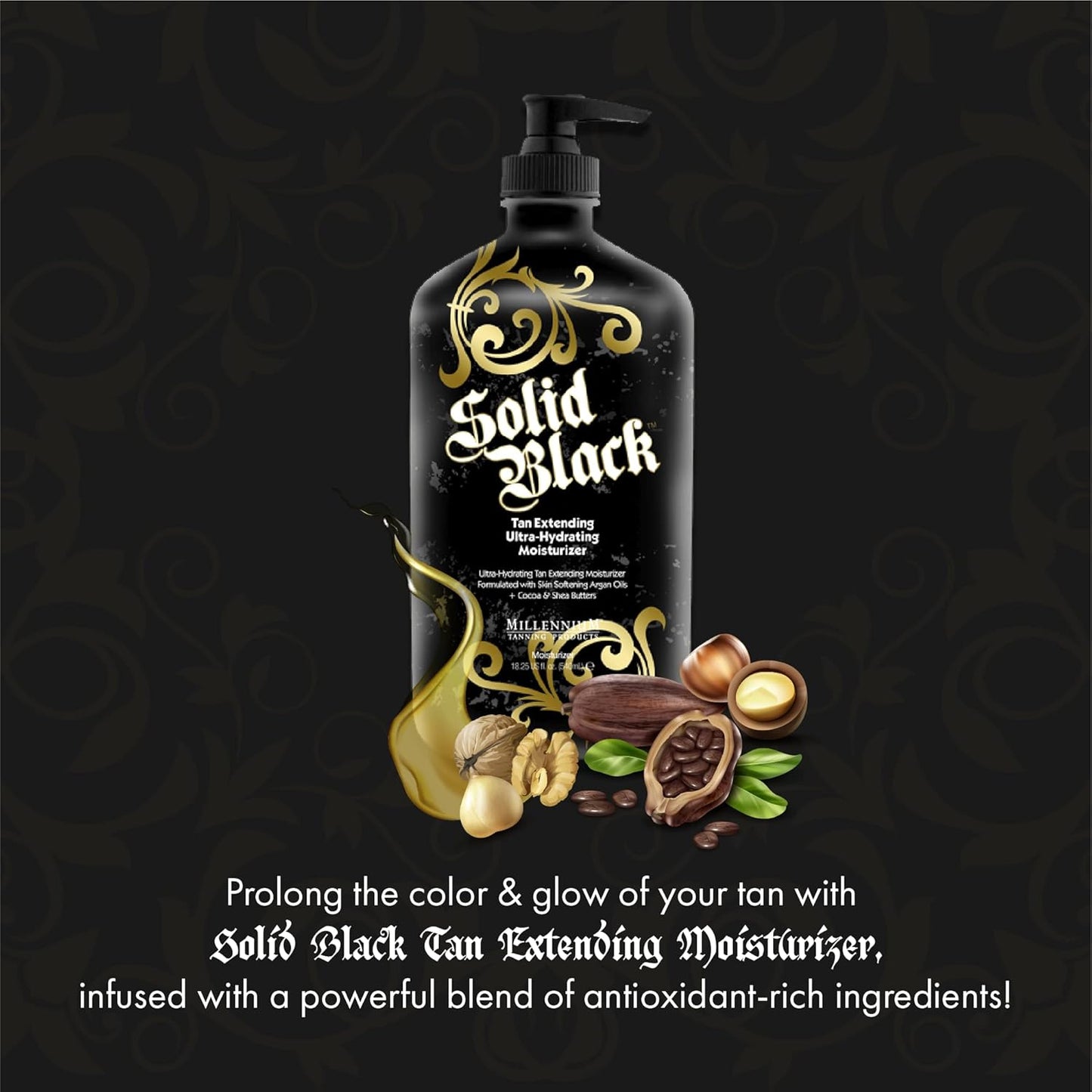 Solid Black Tan Extending Moisturizer Lotion - Ultra-Hydrating, 18.25 oz (2 Pack)