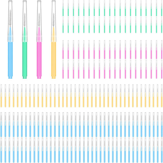 100PCS Interdental Brushes Between Teeth for Braces, Flossers Brush Cleaner, Orthodontic Flossers for Braces Cleaning Kit, Dental Teeth Cleaning Tools (Bright Colors, Multiple Sizes