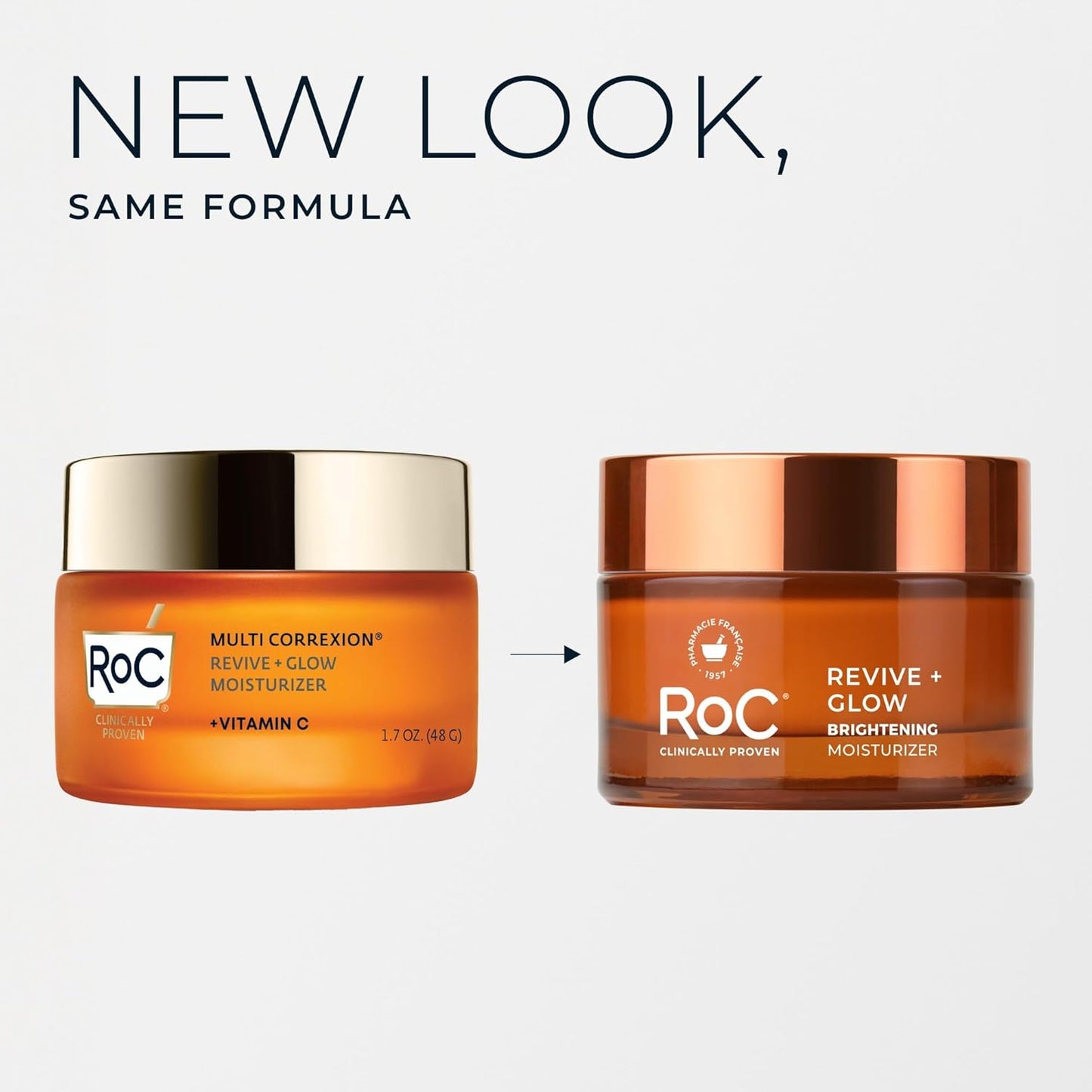 RoC Multi Correxion Revive + Glow Vitamin C Moisturizer - Anti-Aging Gel Cream, Hypoallergenic, Oil-Free | 1.7 Oz