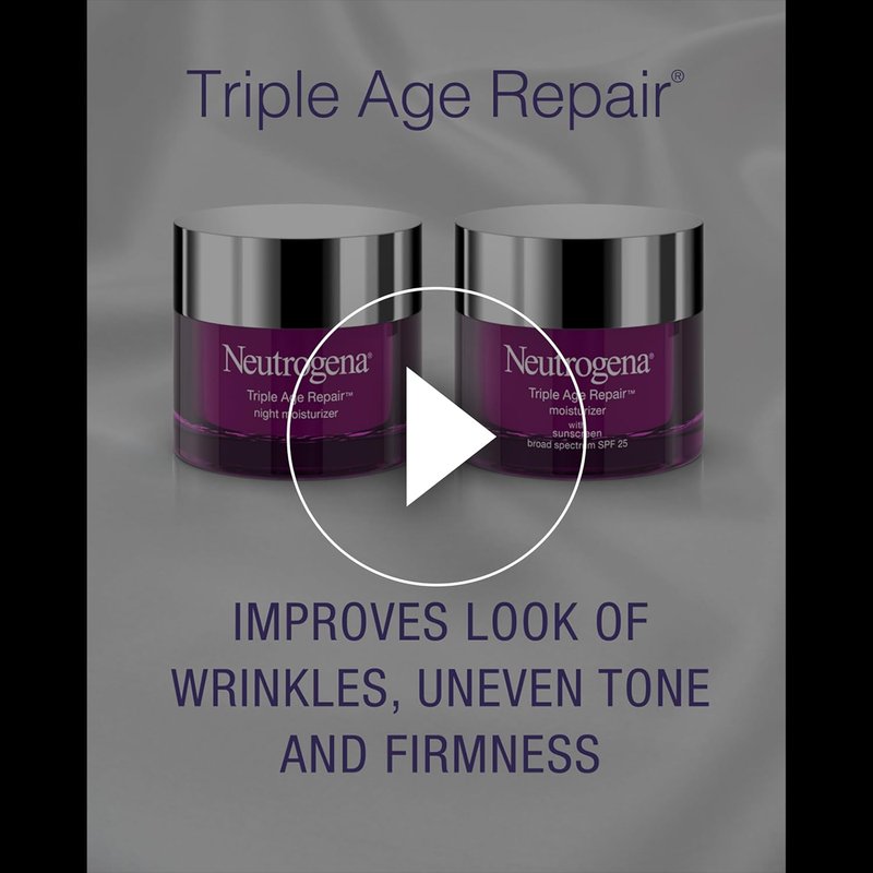Neutrogena Triple Age Repair Face Moisturizer - Anti-Wrinkle Cream with Hexinol & Vitamin C | SPF 25, 1.7 oz