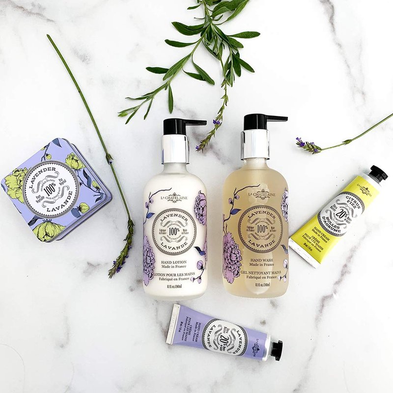 La Chatelaine Hand Wash & Lotion Set | Sulfate Free | Frosted Glass Bottles | Nourishing Shea Butter Formula | Natural and Organic | Made in France | 2 x 8.1 oz. (Shea)