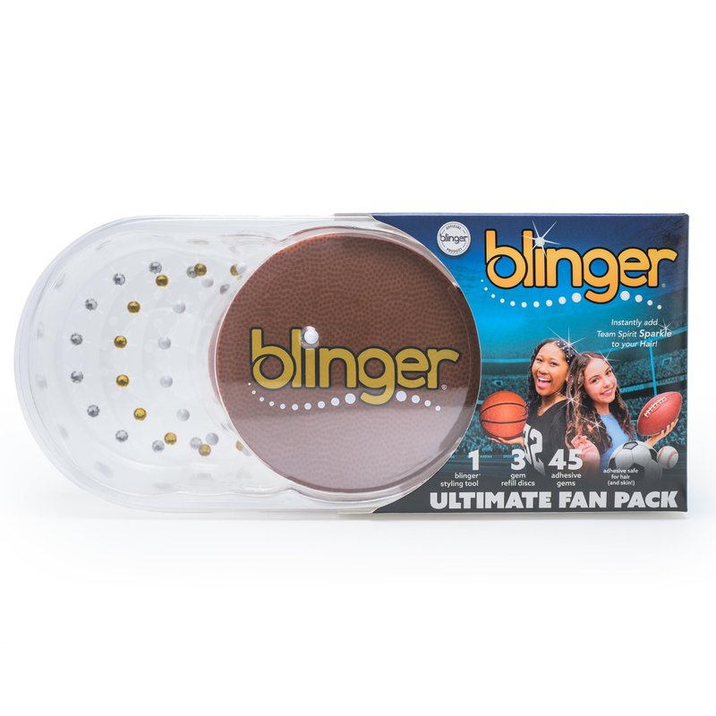 blinger® Ultimate Fan Starter Set with 45 Precision-Cut Glass Crystals – as seen on Shark Tank | Hair-Safe Bedazzler Gem Stamper for all the Sports Lovers | Fun Gift, Game Days, Sports