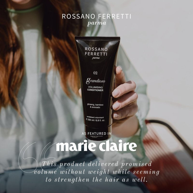Rossano Ferretti Grandioso Volumizing Conditioner for Fine Hair with Ginseng for Body, Fullness, Volume | Luxury, Vegan, Paraben Free | 6.8 Fl Oz