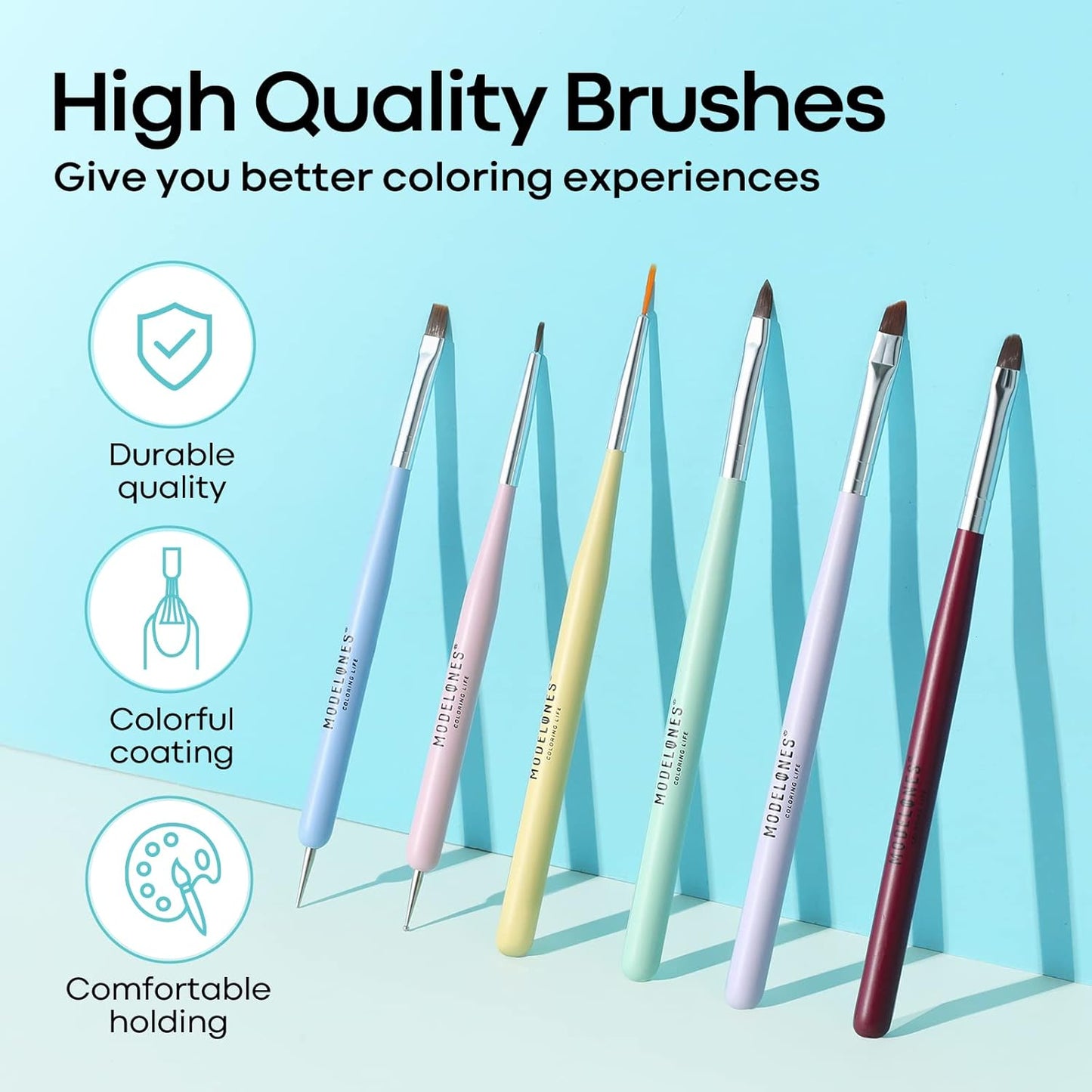 Modelones Nail Art Brushes Set, Nail Brush kit Gel Polish, Extension Gel, Liner, Carving, Apex Building, Dotting Pens Professional Tools for Drawing Painting 3D Design Salon & DIY Use
