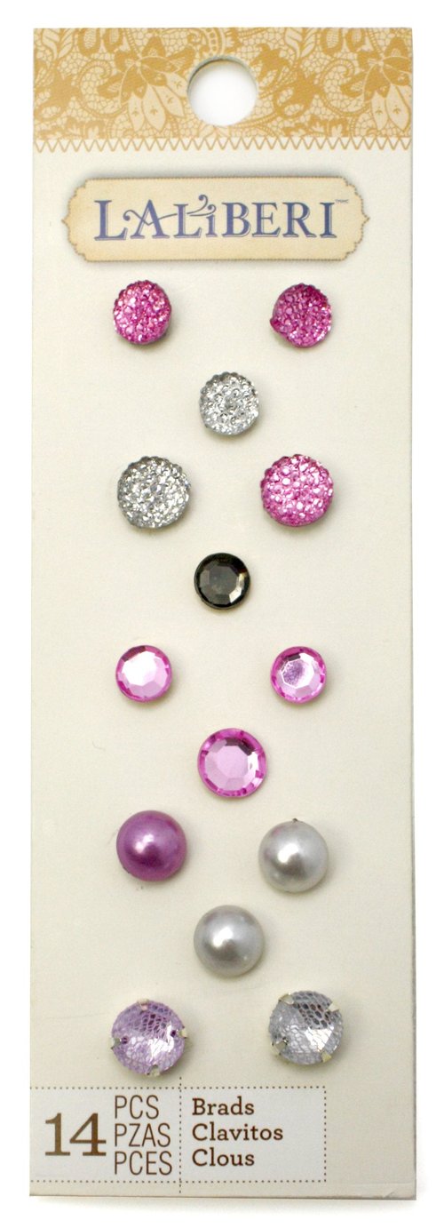 EK Success Brands Laliberi Crafting Brads, Gray Purple