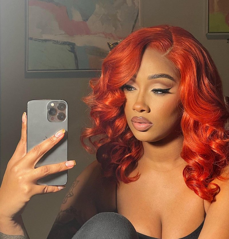 REMY Hair Brazilian 100% Human Hair Bundles Burnt Orange Hair Extension Straight Hair Bundles for Black Women (14 Inch, color #350)