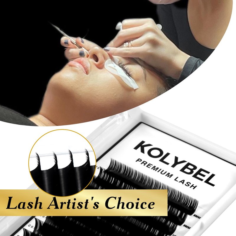 KOLYBEL Classic Lash Extensions | Premium Silk Eyelash Extensions 0.05 C/D/DD J/B/L Curl 13-20mm Mixed Trays