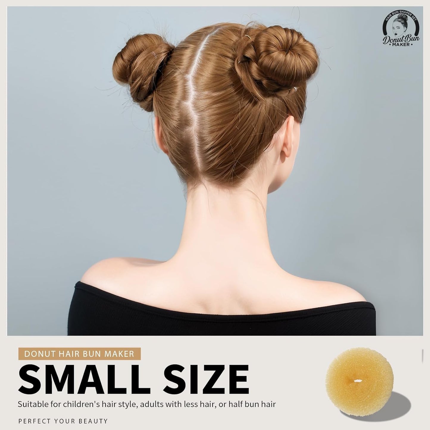 Teenitor Hair Donut, Hair Bun Maker, Black(Extra-large, Large, Medium and Small)