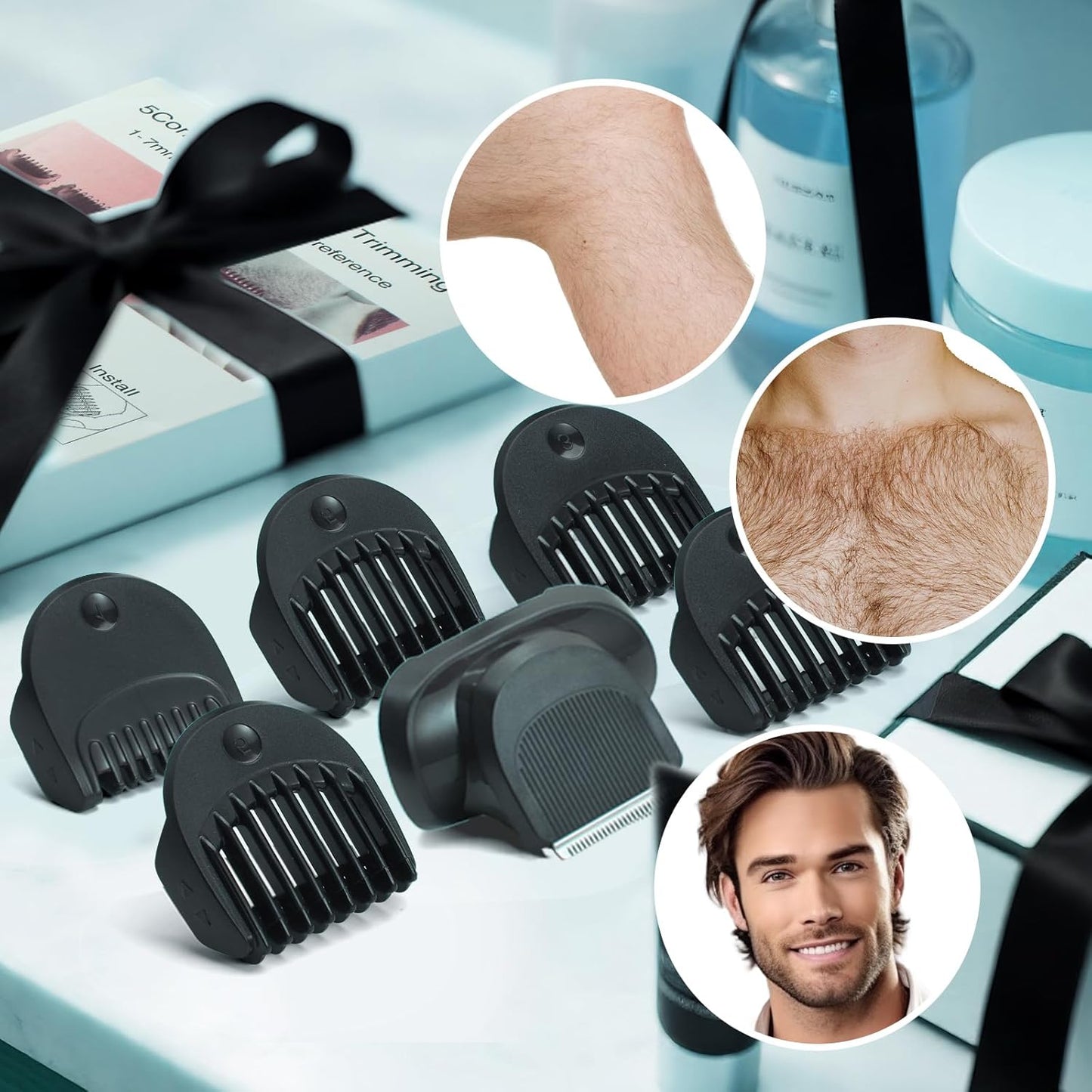 Beard Trimmer Attachment - Compatible With Braun Series 5, 6, 7 | Replacement Guide Combs 1-7mm