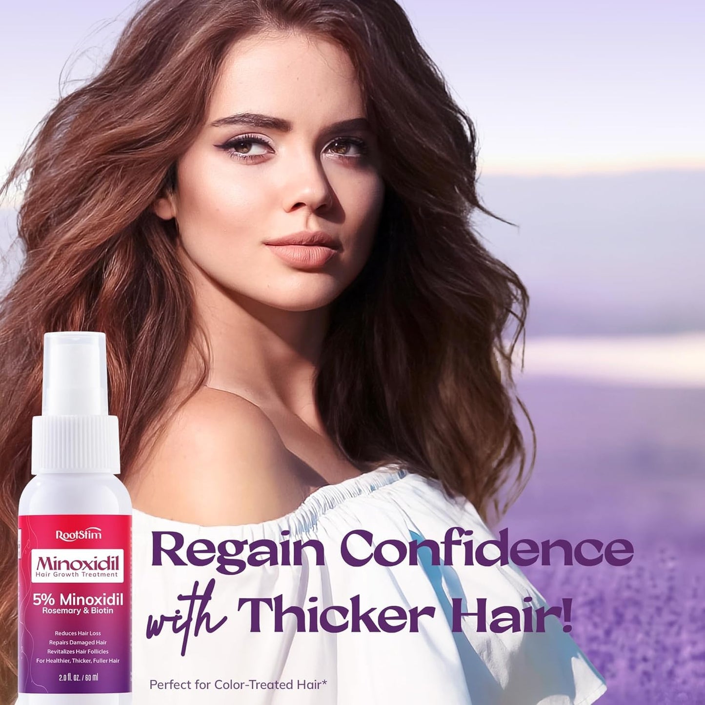 Women's 5% Minoxidil Spray for Hair Growth: RootStim Extra Strength Minoxidil with Rosemary & Biotin for Thinning Hair Regrowth and Fuller Hair - 0.09 Fl Oz