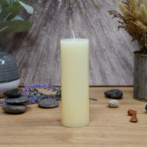 6 Inch Pale Ivory Pillar Candle