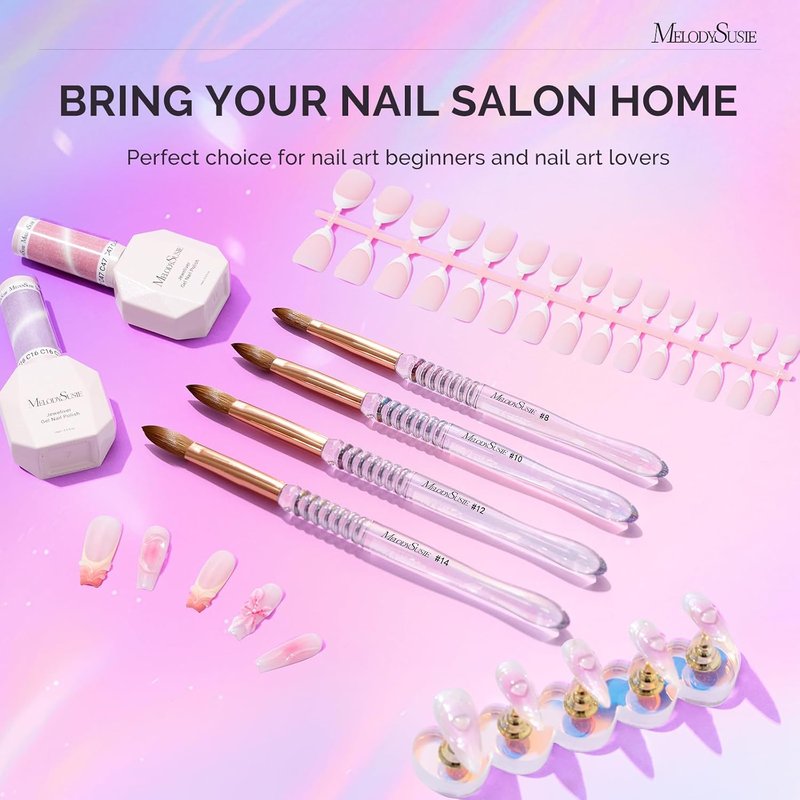 Kolinsky Acrylic Nail Brush - Professional 80% Pure Hair for Acrylic Extensions & 3D Carving | Size 8