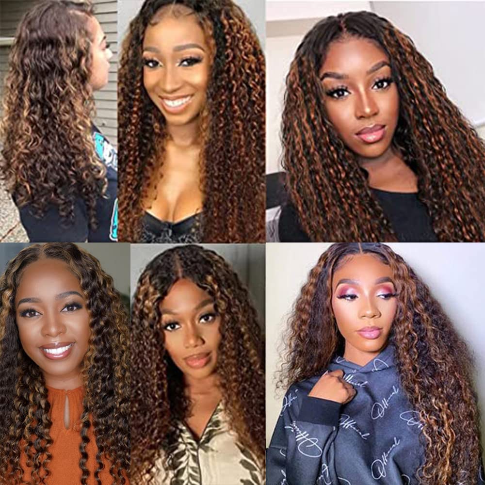 Deep Wave Brown Human Hair Bundle - 100% Unprocessed Virgin Brazilian Extensions | 24 Inch Piano Color