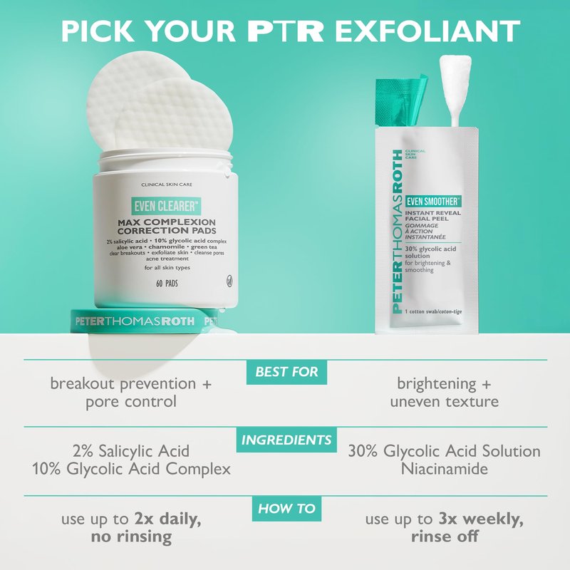 Peter Thomas Roth | Even Clearer™ Max Complexion Correction Pads for Acne and Blemishes