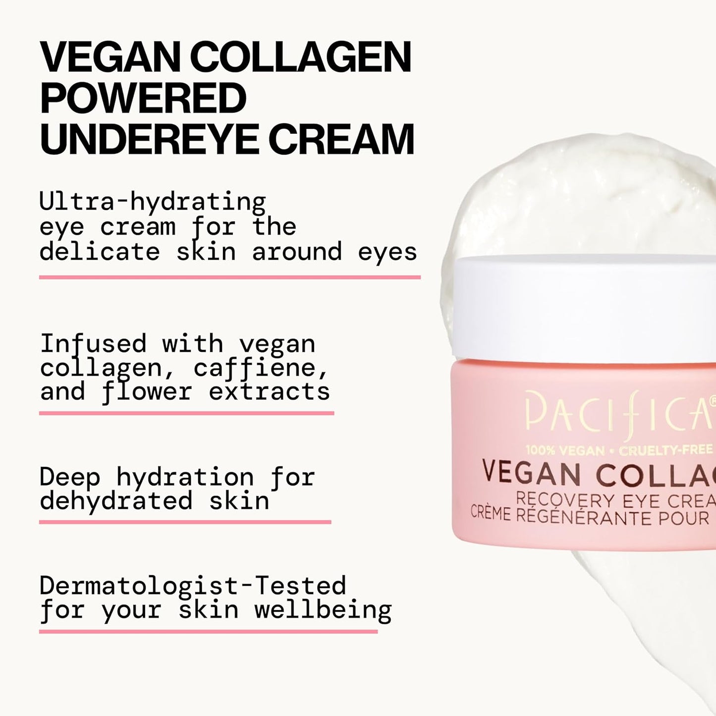 Pacifica Glow Baby Brightening Eye Cream – Vitamin C Under Eye Cream for Dark Circles & Puffiness, Caffeine-Infused Eye Brightener for Tired Eyes Fragrance-Free 0.5 oz Clean Vegan Dermatologist Tested