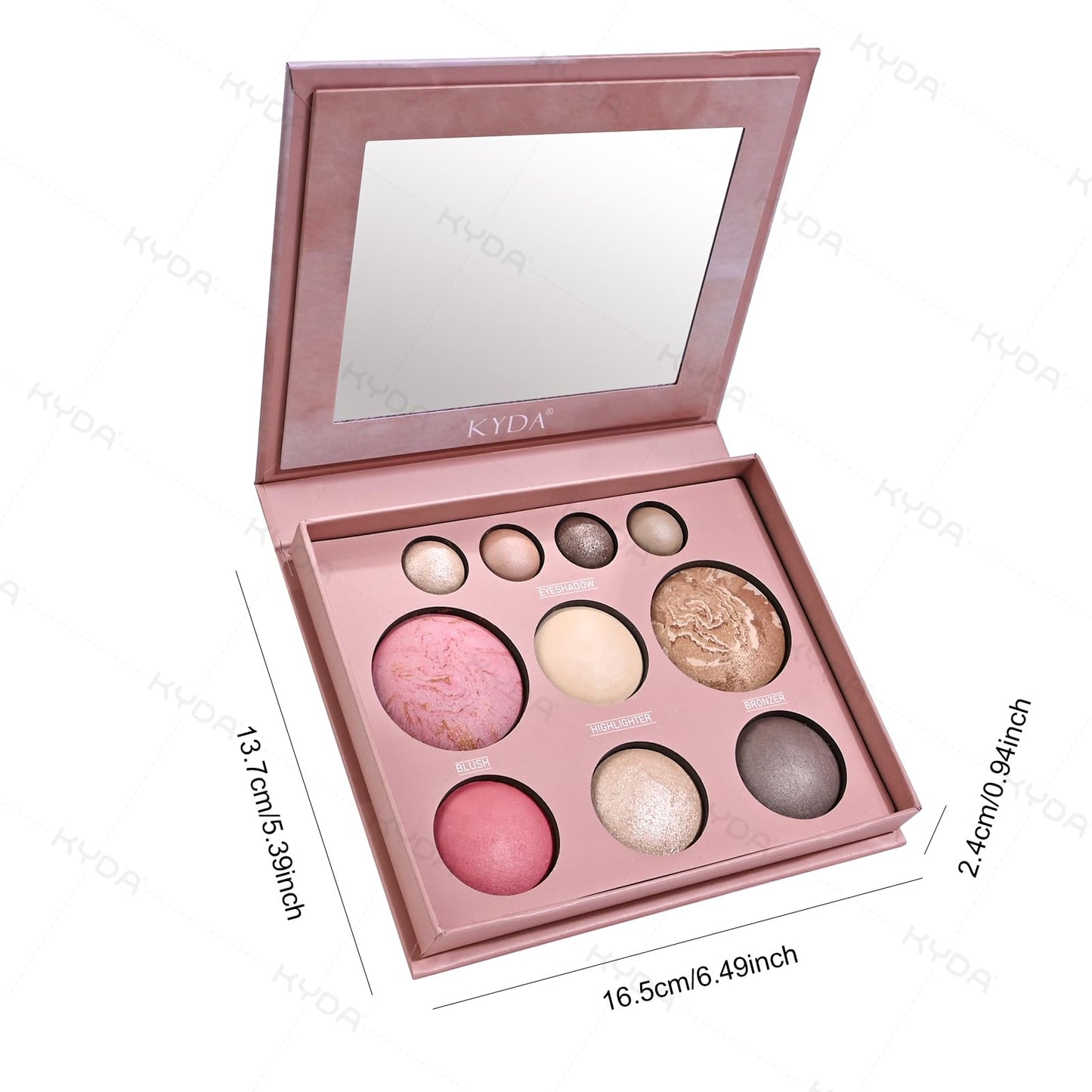 KYDA Best Of The Baked Makeup Palette for Older Women, 10 Colors Full Size