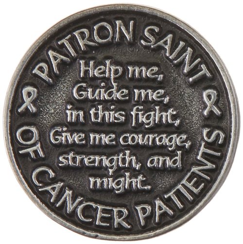 Cathedral Art (Abbey & CA Gift Saint Peregrine Pocket Token, Silver, Black, 0.20" x 1.00"