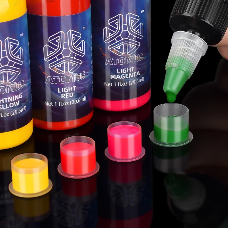 ATOMUS Tattoo Ink Kit Tattoo Pigment Set Natural Plant Tattoo Ink Pigment Permanent Makeup Tattoos Pigment(14 Colors 1 oz)