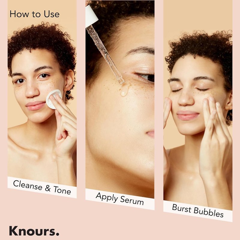 Knours. Balancing 5xHA + Gromwell Root Bubble Burst Serum, Rose Water Niacinamide Hydrating Improve Tone Korean Skincare Clean Beauty (50ml 1.69fl. oz.)