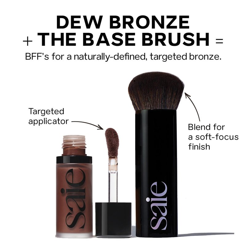 Saie Dew Bronze - Hydrating Liquid Bronzer Stick For a Sun Kissed Glow - Liquid Contour Stick Infused with Nourishing Skin Care Ingredients - Sculpted Face Makeup Essential - Sand (0.4 oz)