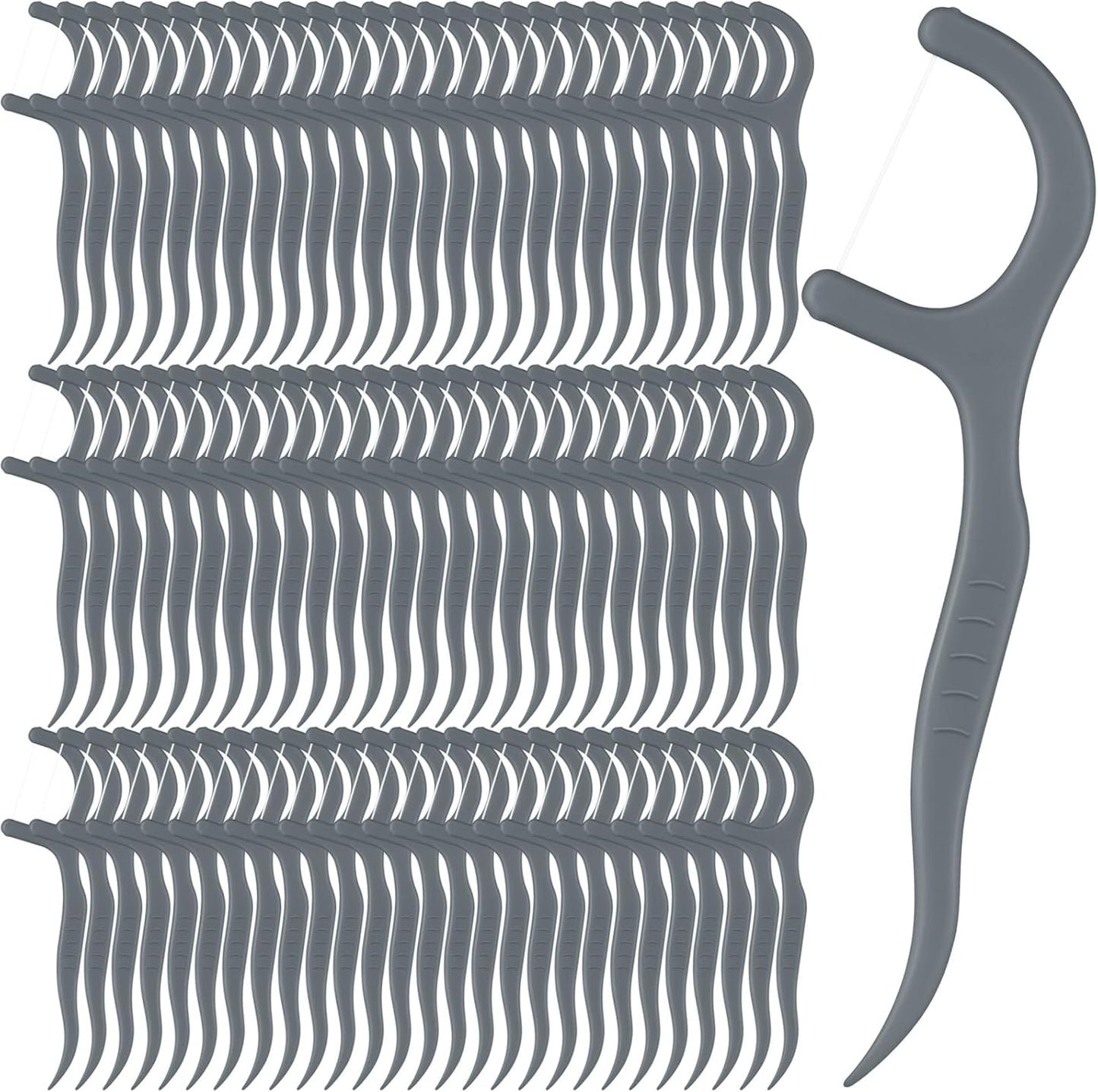 Baderke 200 Count Floss Picks Bulk Non Breakable Tooth Picks Flosser Dental Floss Sticks for Adults Teeth Cleaning Dental Flossers for Family Pack Travel(Light Green)