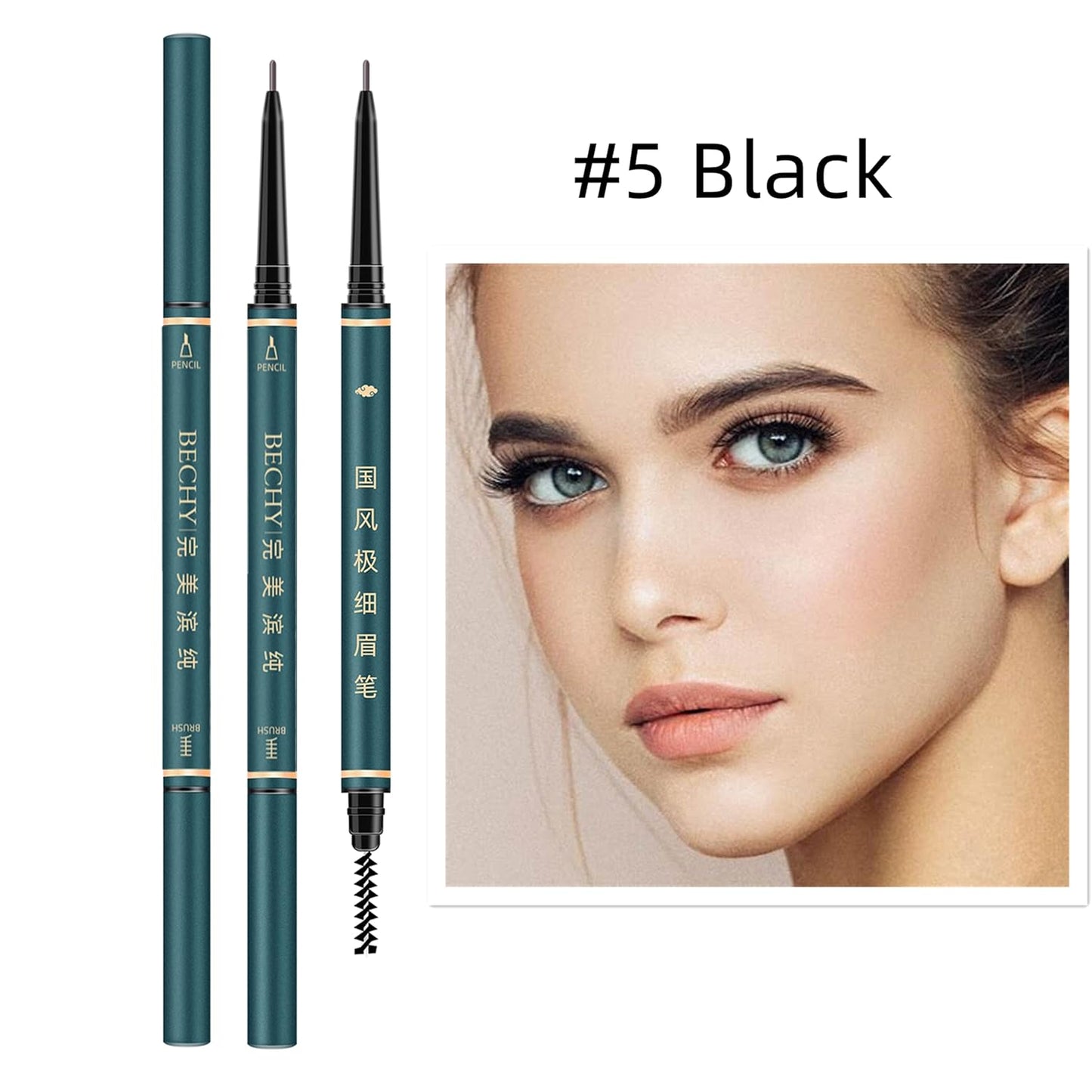 Eyebrow Pencil,3 PCS Waterproof Professional Makeup Micro Brow Pencil,Brow Kit with Eyebrow Brush and Razor,Ultra-Fine Mechanical Pencil,Eyebrow Pencils for Women