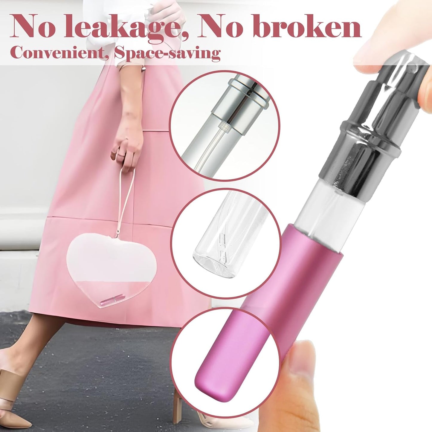 4pcs Mini Perfume Travel Bottle, Perfume Atomiser Refillable, 5ML Spray Bottles, Portable for Travel Holiday, Outdoor Activities and Business