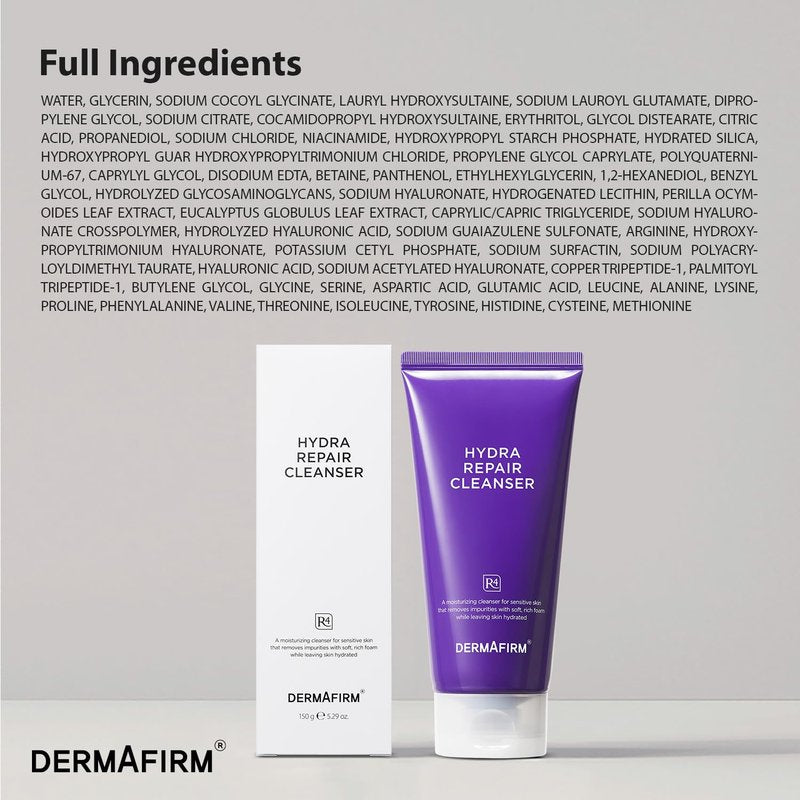Dermafirm Hydra Repair Cleanser R4 Perilla Purple 150g – Hydrating and Soothing Facial Cleanser for Sensitive Skin