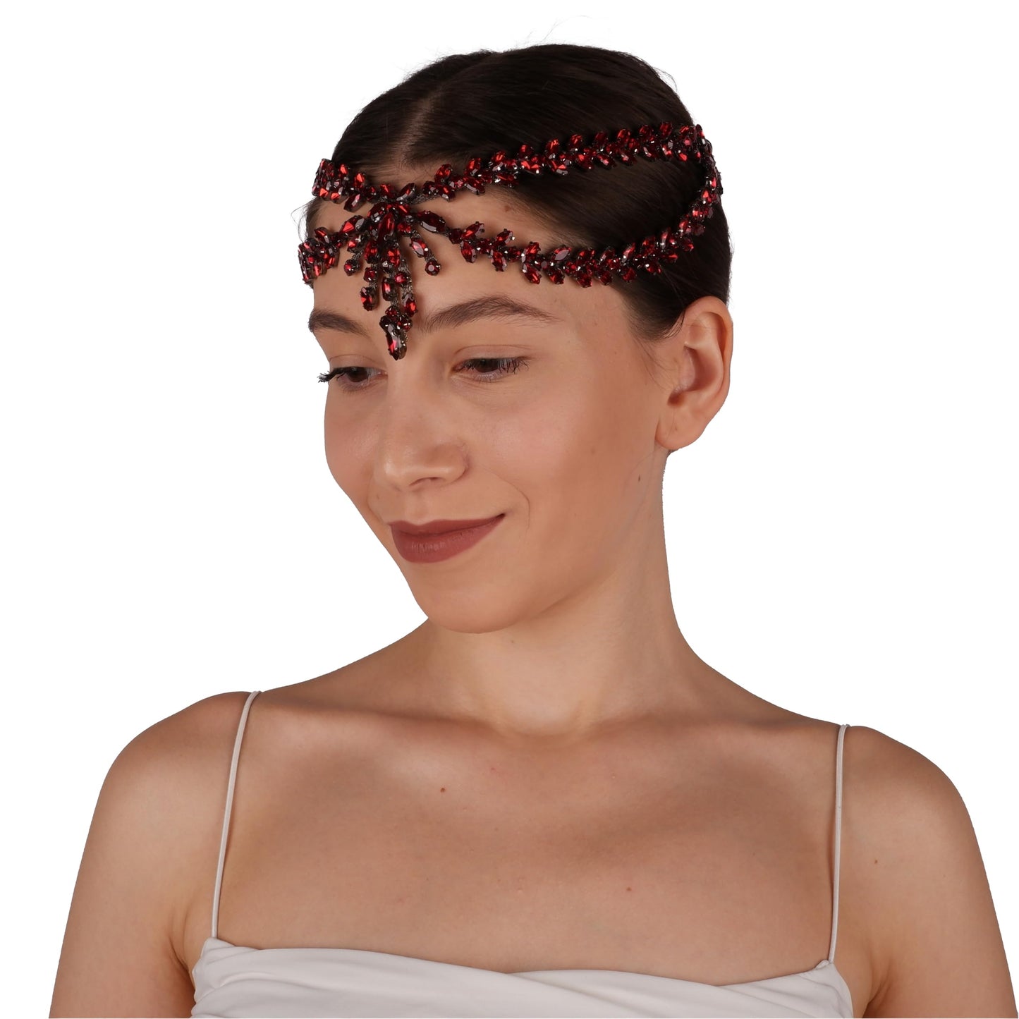 LIMELIA Bride Pediment for Henna Wedding | Glitter Bridal Hair Accessories, Crowns for Birthday Pageant Costume Party | Sultan Design - Burgundy