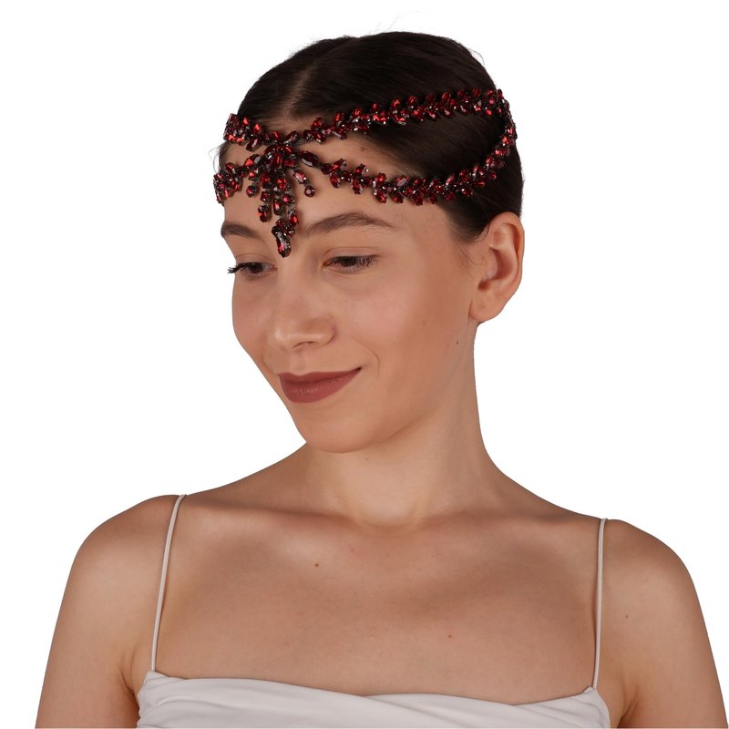 LIMELIA Bride Pediment for Henna Wedding | Glitter Bridal Hair Accessories, Crowns for Birthday Pageant Costume Party | Sultan Design - Burgundy