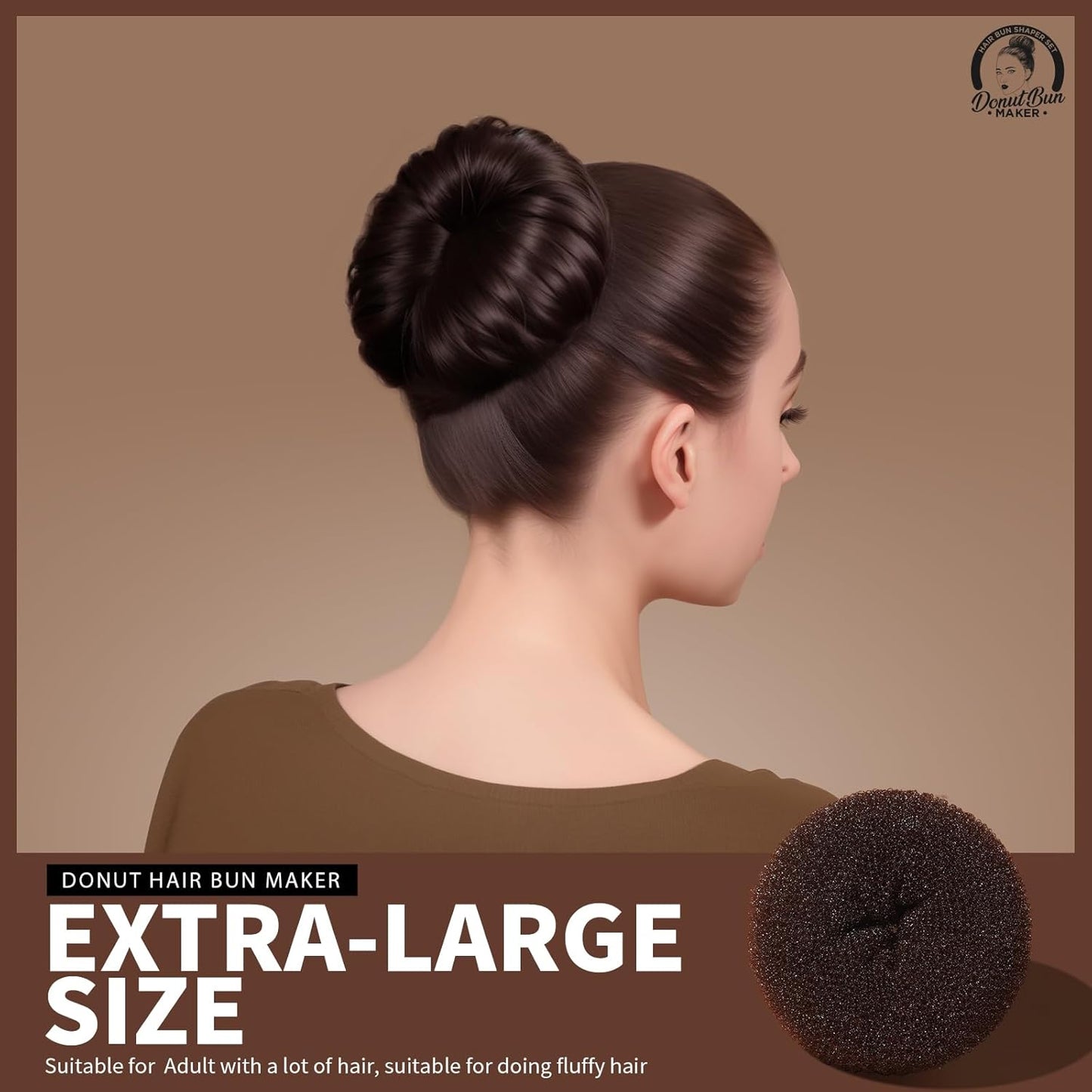 Teenitor Hair Donut, Hair Bun Maker, Black(Extra-large, Large, Medium and Small)