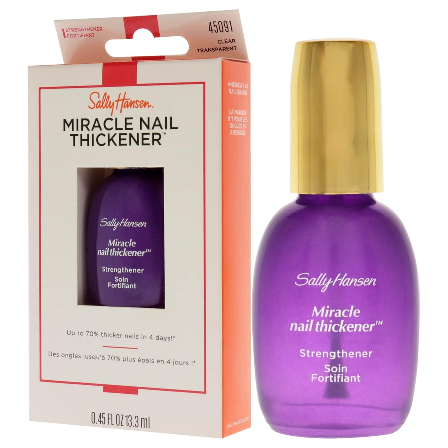 Sally Hansen Diamond Strength Nail Hardener 45095 Clear, 0.45 Fl Oz, Pack of 1