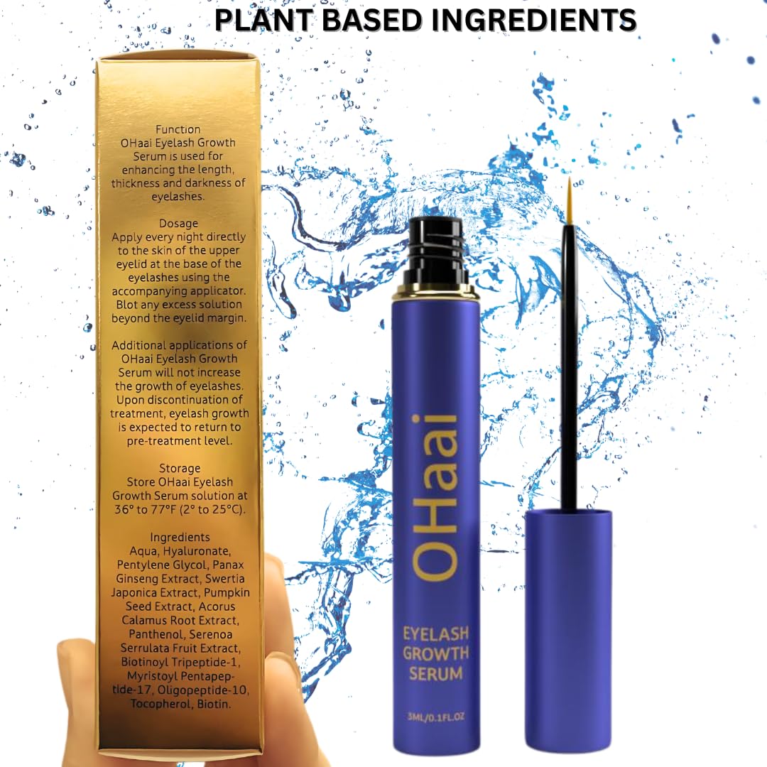 Eyelash Growth Serum - Prostaglandin-Free Formula for Thicker, Longer Lashes | Vegan & Cruelty-Free, 3ml, 90-Day Supply