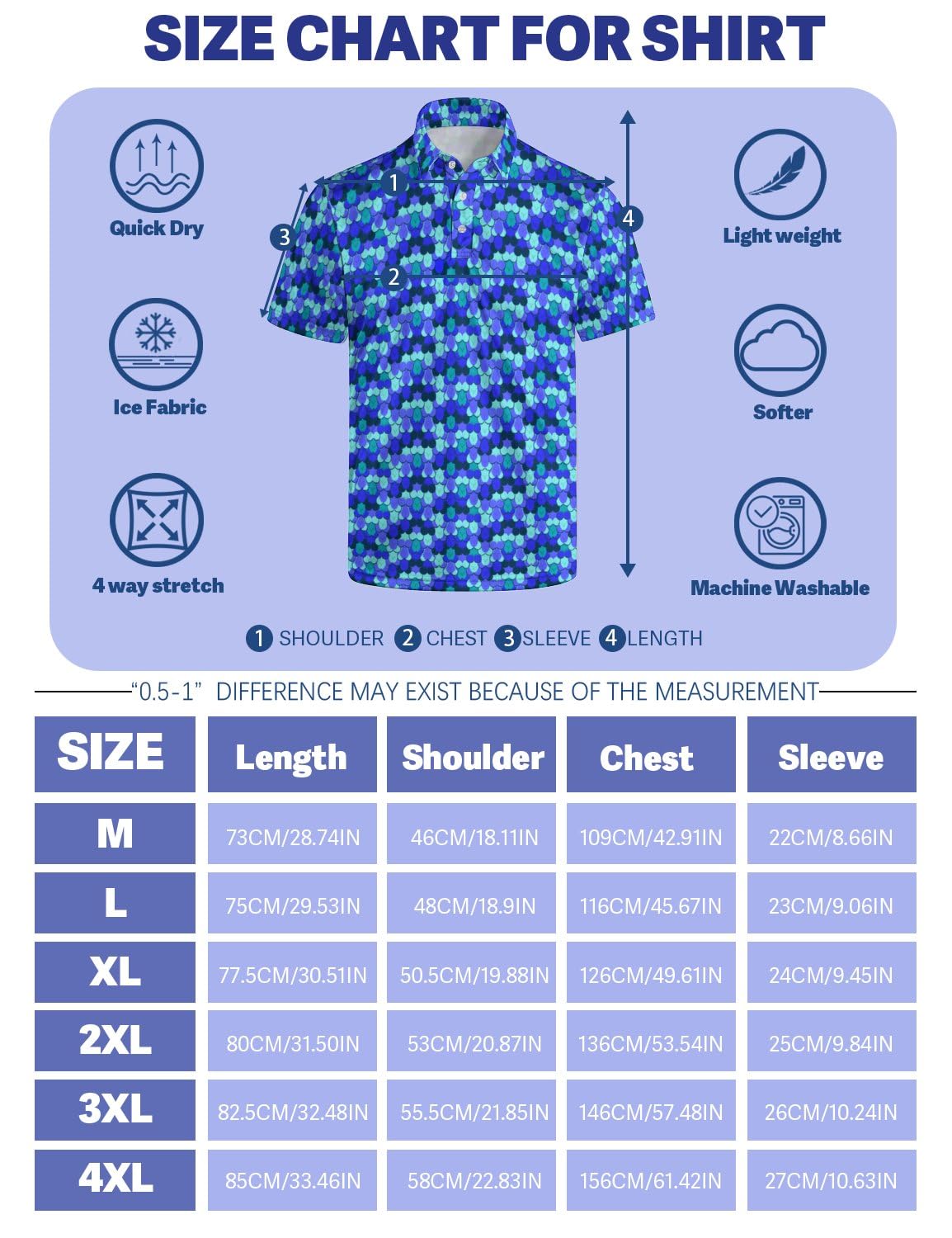 wunjqen Funny Golf Shirts for Men Funny Polo Shirts for Men Crazy Performance Moisture Wicking Quick-Dry Polo Shirts Short Sleeve Crazy Blue XXL