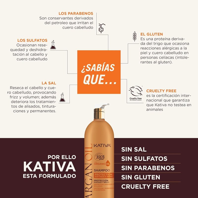 Kativa Argan Oil Shampoo - Nourishing Hair Treatment | 1000 ml