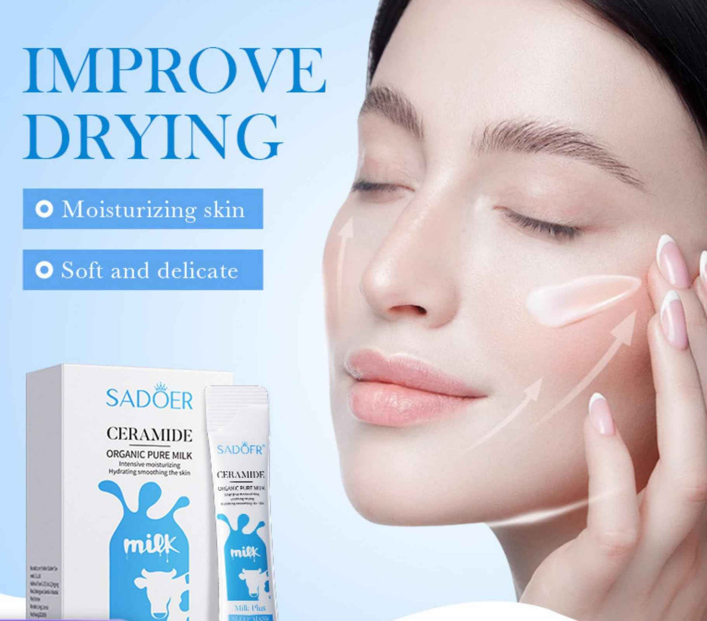 Repima For SADOER Organic Pure Milk Sleep Mask,Deep cleansing and moisturizing facial masks,Brightens skin tone,Rejuvenating and Smoothing Masks,Facial Mask Patches 4ml×20pcs