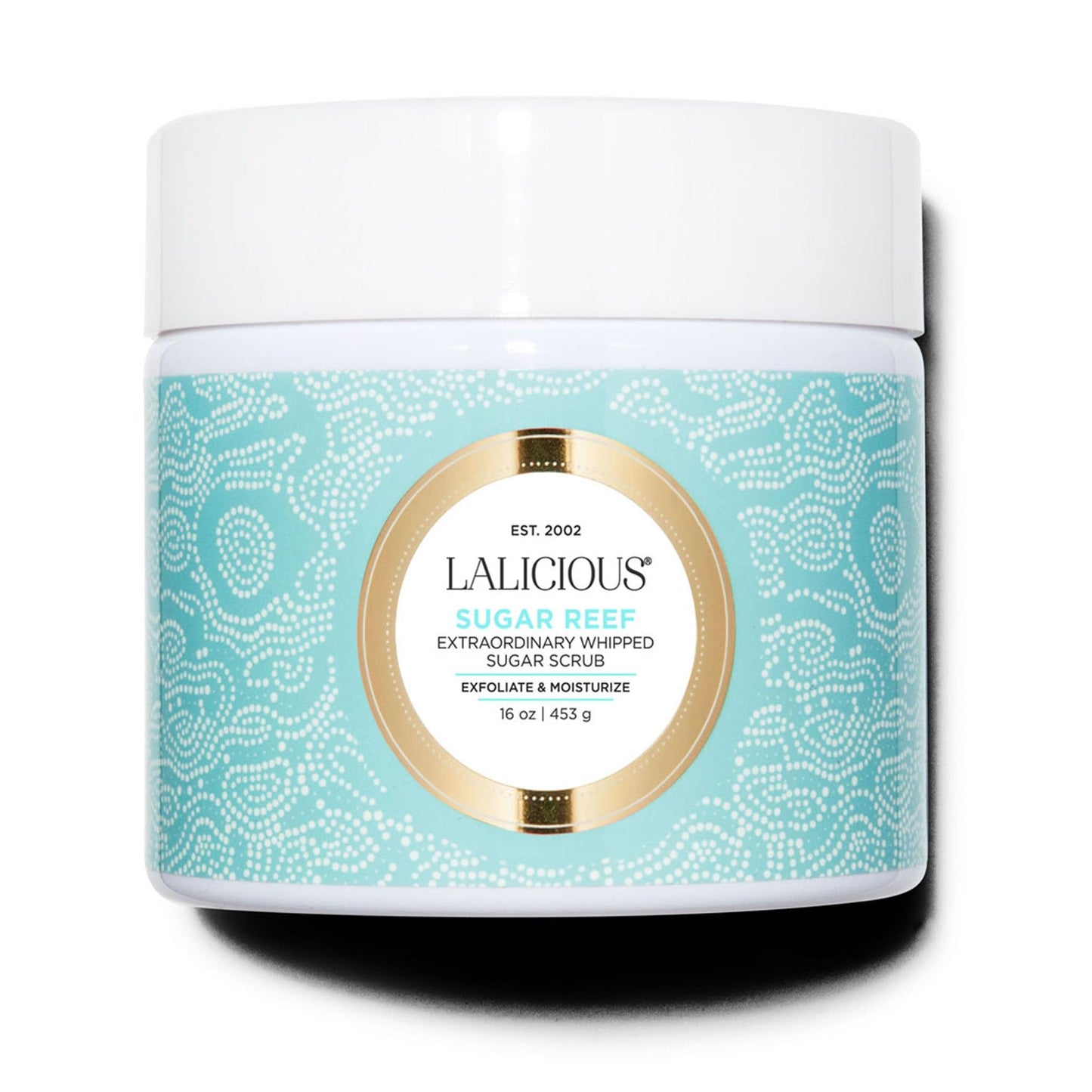 LALICIOUS Sugar Reef Exfoliating & Moisturizing Body Scrub | Sugar & Coconut Oil | Pre-Shave Scrub for Ingrown Hairs & Razor Bumps | Gently Buffs & Smooths Sensitive Skin | No Parabens | Large 16oz