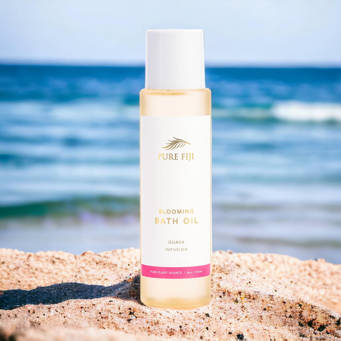 Pure Fiji Bath Oil, Conditioning Body Moisturizer with Natural Ingredients Bath Essential for Women Moisturizing Bath & Body Oil - Guava (8oz/236ml)