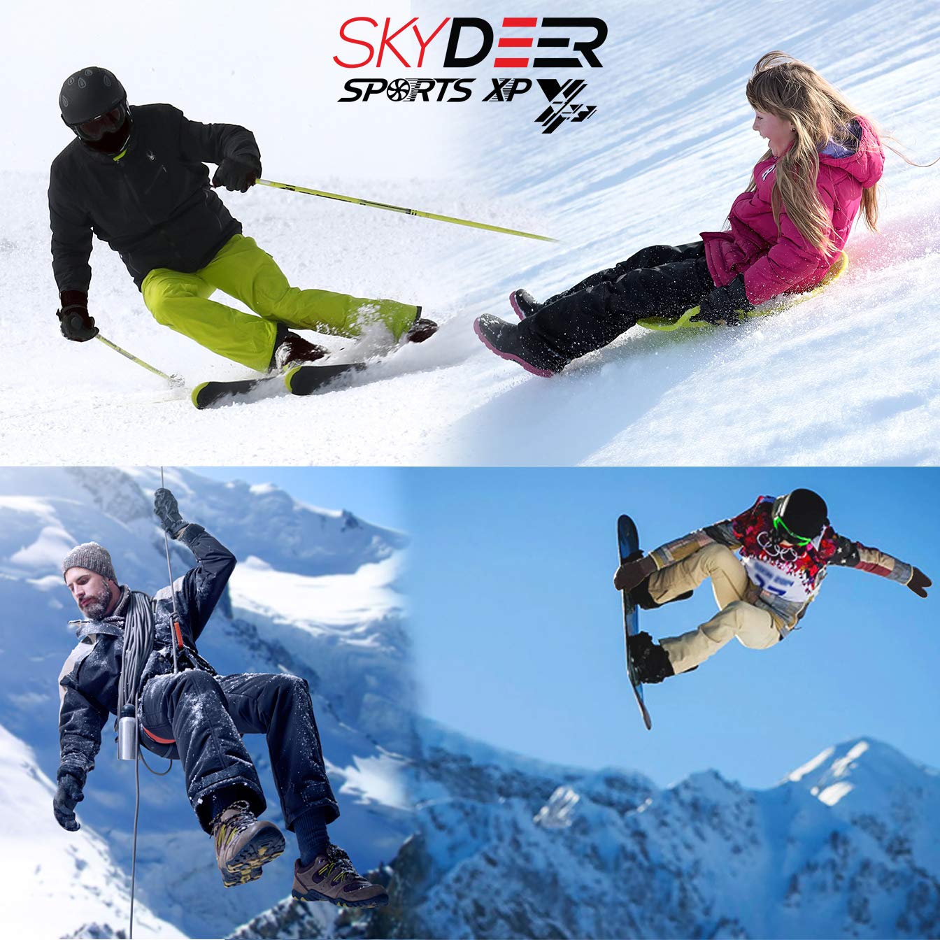 SKYDEER Winter Gloves for Kids, Skiing Mittens with Deerskin Leather and 150G 3M Thinsulate Insulation (SD8754M/3XS)