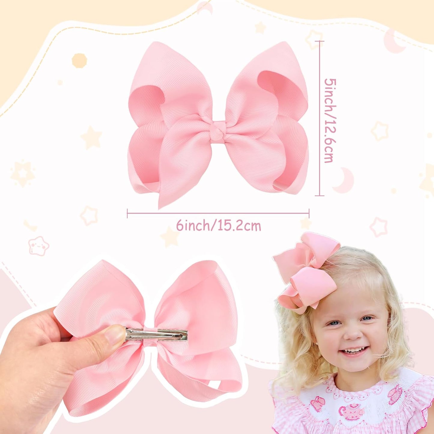 40Pcs 3 inch Hair Bows for Girls Grosgrain Ribbon Toddler Back to School Hair Accessories with Alligator Clips for Baby Girls Kids in Pairs