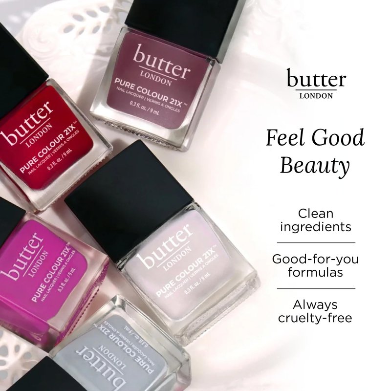 butter LONDON PC21X Nail Lacquer Polish, English Lavender - Fast-Drying, Long Lasting Gel-Like Finish & Chip-Resistant Nail Lacquer Helps Protects & Strengthens Nails - Vegan & Cruelty-Free