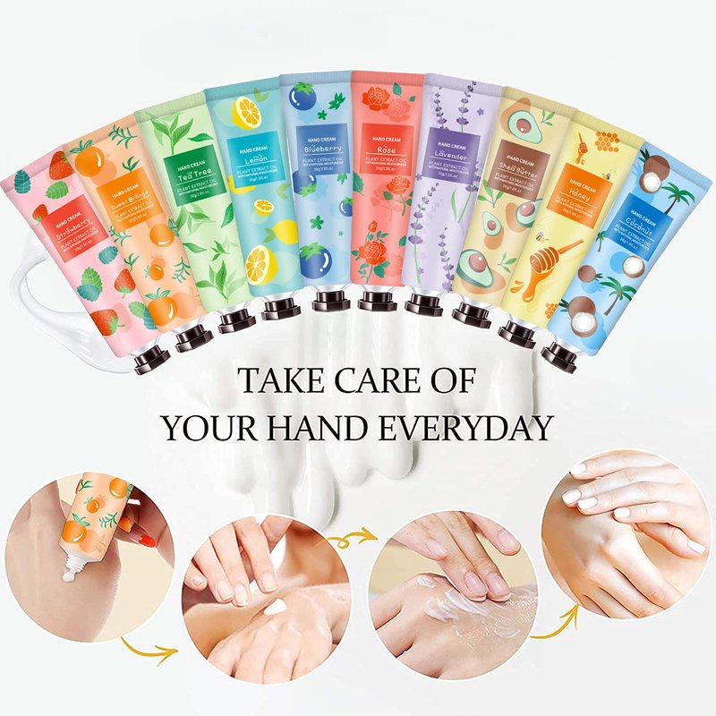 10 Pack Hand Cream for Dry Cracked Hands,Gifts for Women,Teen Girls,Bridesmaid Gifts,Teacher Gifts,Birthday Gifts for Women,Teens,Natural Plant Fragrance Mini Hand Lotion Moisturizing Hand Care Cream