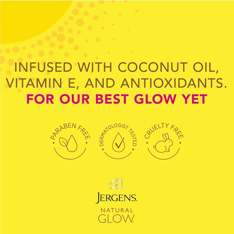 Jergens Natural Glow Self Tanner - Daily Face Moisturizer & SPF 20 Sunscreen | Medium to Deep Skin Tone