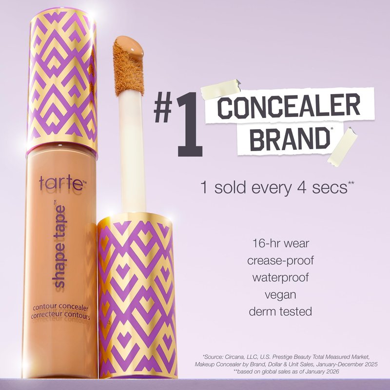 tarte shape tape concealer – Full-Coverage Creaseless Soft Matte Finish, Brightening Under-Eye & Face Makeup, 16hr Longwear, Vegan & Cruelty-Free, travel size, 12N fair neutral